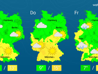 Wetter: Süden sonnig, Norden wolkig
