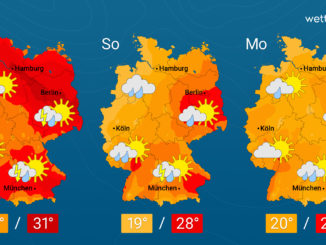 Unwetter beenden die Hitze – Von Westen her starke Gewitter
