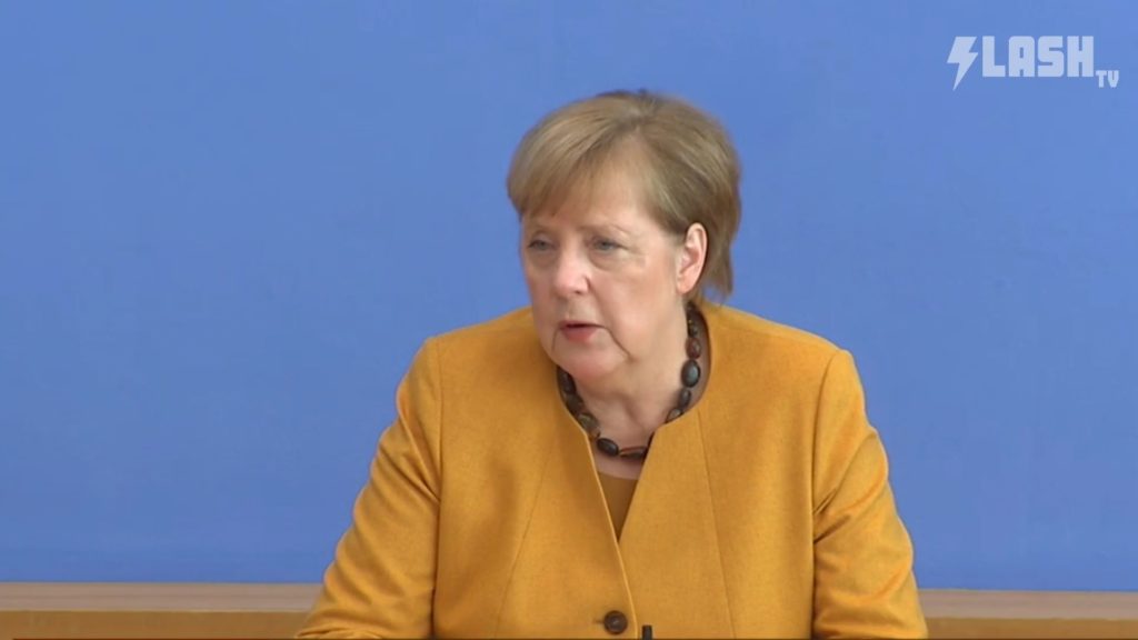 Angela Merkel auf der Bundespressekonferenz