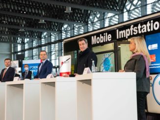 Corona-Impfzentrum Nürnberg vor Fertigstellung