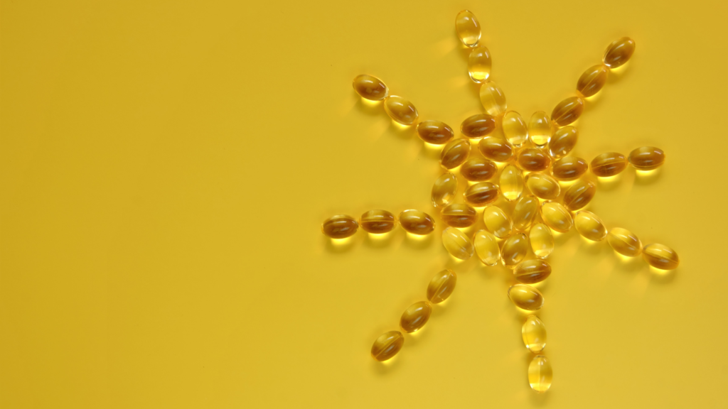 Vitamin-D-Präparat zu einer Sonne geform