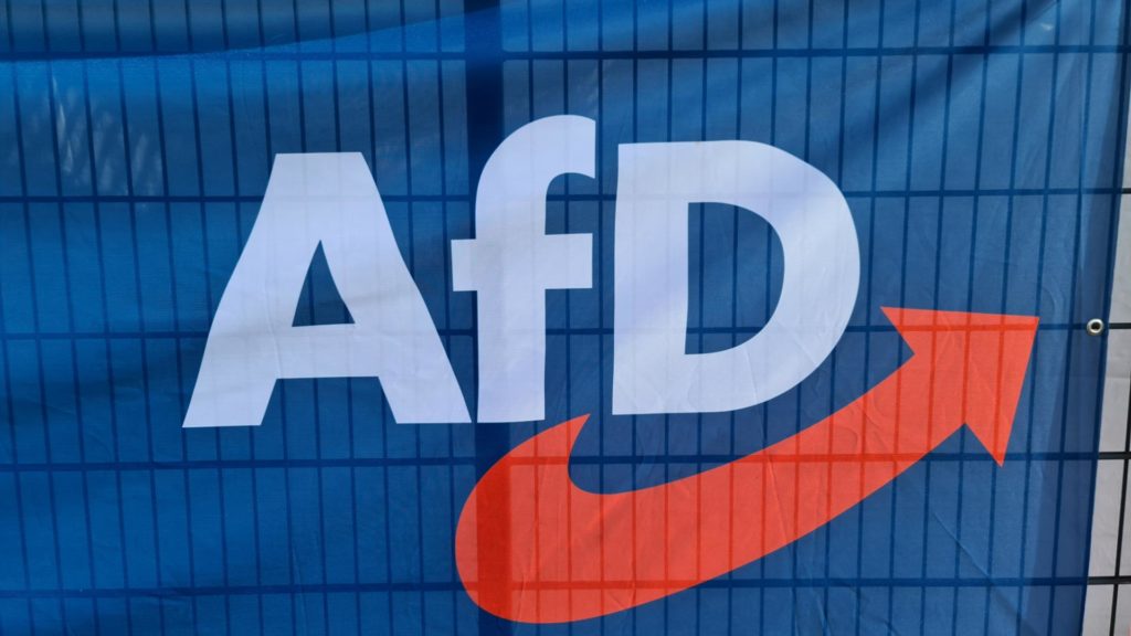 Logo vor AfD-Parteitag am 28.07.2023 (über dts Nachrichtenagentur)