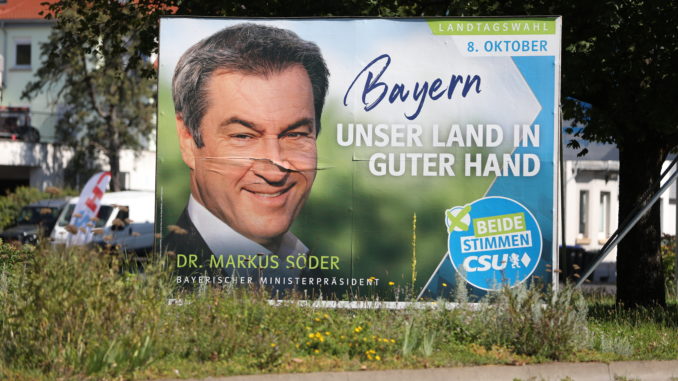 CSU-Wahlplakat zur Landtagswahl in Bayern 2023 am 15.09.2023 (über dts Nachrichtenagentur)
