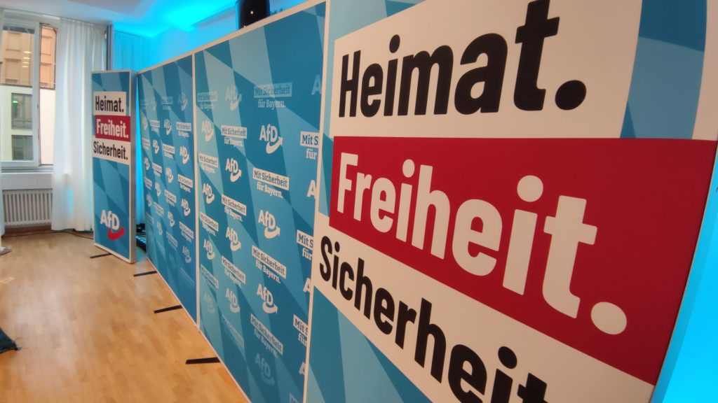 Landtagswahl in Bayern: AfD-Wahlparty am 08.10.2023 (über dts Nachrichtenagentur)