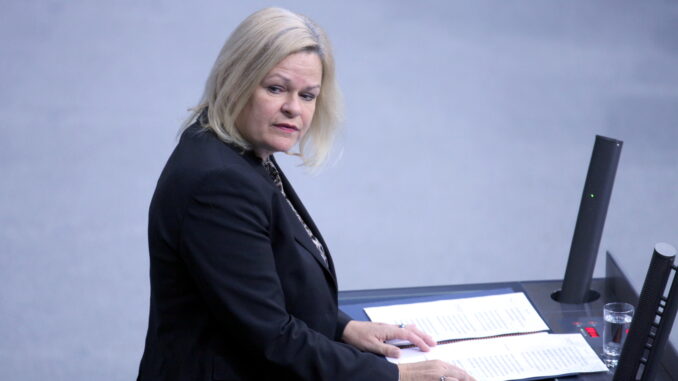 Nancy Faeser am 16.11.2023 (über dts Nachrichtenagentur)