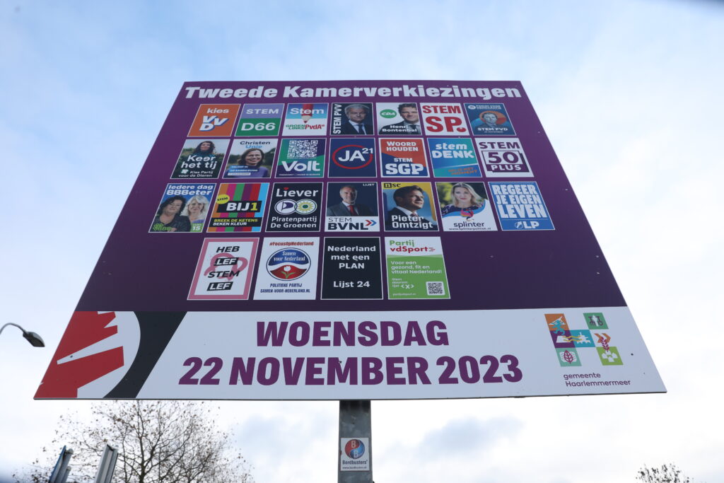 Werbung für Parlamentswahl in den Niederlanden 2023 am 21.11.2023 (über dts Nachrichtenagentur)