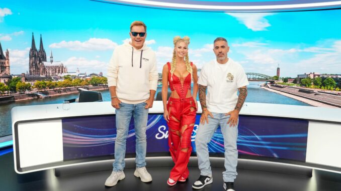 Dieter Bohlen, Isi Glück und Anis Ferchichi (Bushido) (über RTL / Stefan Gregorowius)